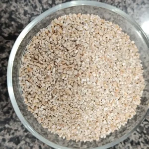 Cracked Barley Dalia (Jau ka Dalia) — جو کا دلیا in a glass bowl