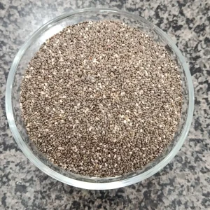 Chia seeds in a glass bowl at Awaisia Pansar — چیا سیڈز