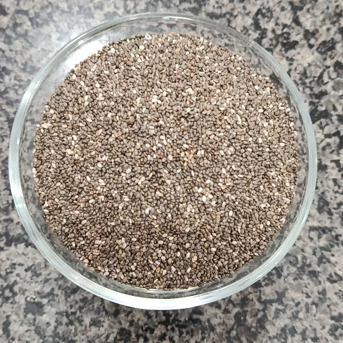 Chia seeds in a glass bowl at Awaisia Pansar — چیا سیڈز