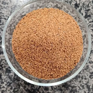 Small fenugreek seeds (Methi Dana) in a glass bowl at Awaisia Pansar — میتھی دانہ